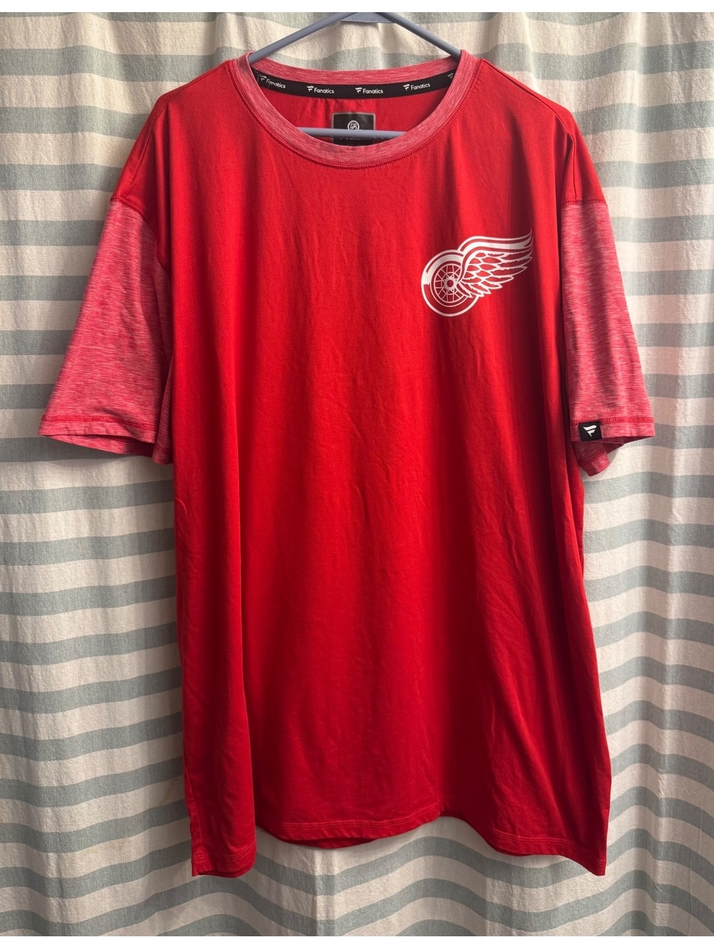 Fanatics NHL Detroit Red Wings Red and Heather Red Short Sleeve T-Shirt Size 2XL